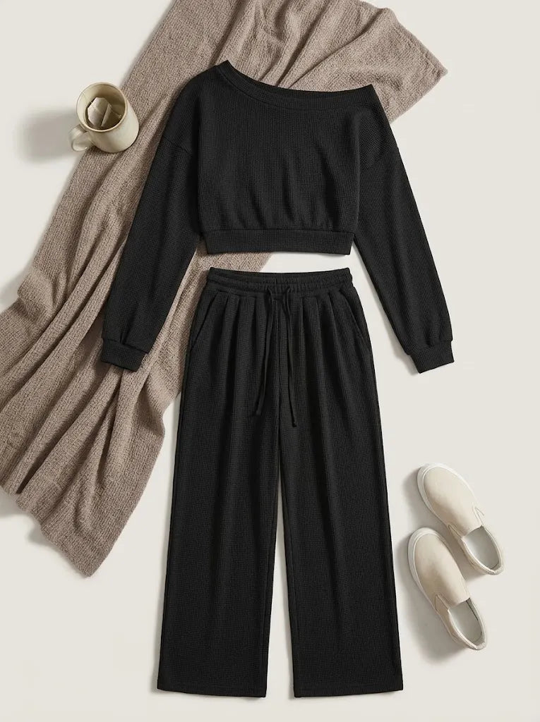 Loose Fit Sweatshirt & Pants Set-4